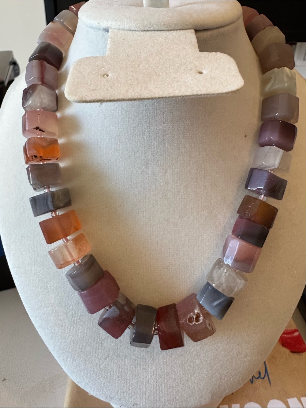 Multicolor Agate Cube Gemstone Necklace - Bex and Laine